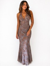 Carmen Marc Valvo Signature Y2K Fairycore Beaded Dress Size 8 picture