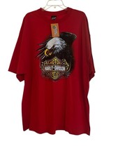NWT's Vintage Style Harley Davidson Graphic Print T Shirt Big Eagle Size 3XL Red picture