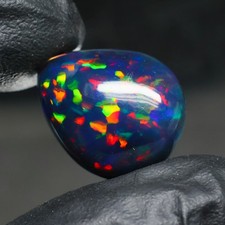 Black Opal Cabochon 8.70 Ct Ethiopian Welo Smoked Opal Loose Gemstone picture