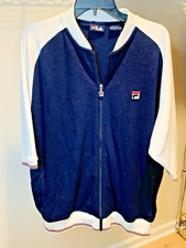 NWT FILA RARE Terry Short Sleeve Zip Front Tracke Jacket Shirt Vintage? XL picture