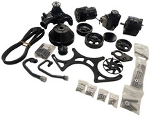 Small Block Chevy 350 400 Black Complete Serpentine Kit Front Drive System LWP picture