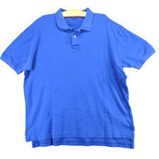 Polo Ralph Lauren Men's Polo Shirt Blue XL Short Sleeve High Low Hem Cotton picture