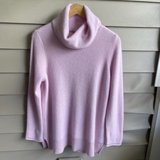 Chico’s 100% Cashmere Cowl Neck Sweater Dusty Lavender Size L Quite Luxury Money picture