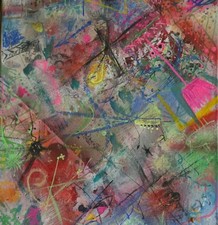Original Handmade Abstract Mixed Media Art on Canvas Acrylic Ink Contemporary picture