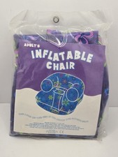 Sealed Vintage 1998 Y2K Adult Inflatable Blow Up Chair Flower Print Purple  picture