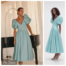 BNWT AJE GABRIELLE PLUNGE MIDI MAXI DRESS SIZE AUS UK 6 US 2 BABY BLUE RRP $595 picture
