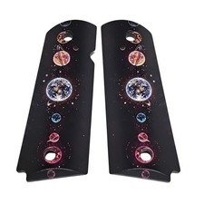 1911 Full Size Black ABS Planets Alignment Grips Fits Government Model picture