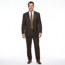 Daniel Cremieux Luxury Mens Suit Loro Piana Wool Jacket 46R Pants 40x29 Brown picture