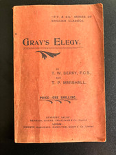 ANTIQUE Gray's Elegy Annotated Book PS/SS SERIES ENGISH CLASSICS Berry/Marshall picture