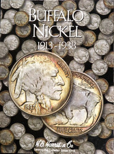 Nearly Complete Set of 64-Buffalo Nickels in Harris Folder-Only 7 Restored Dates picture