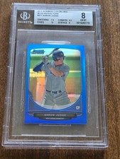 2013 BOWMAN CHROME AARON JUDGE  REFRACTOR BLUE MINI  /99 BGS 8 picture