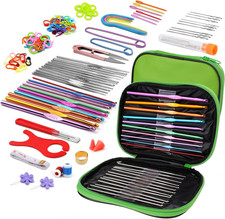 110 Pcs Crochet Hooks Set with Case Ergonomic Crochet Kit Markers Scissors DIY picture
