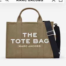 Marc Jacobs Women’s Brown Medium Tote Bag Zip Closure Logo Detachable Strap picture
