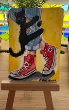 aceo original acrylic painting by free spirit arts. 2.5