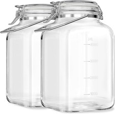 2 Pack 1.5 Gallon Glass Jars, Wide Mouth Mason Jars with Airtight Lids picture