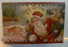 Christmas Unused Postcard Greeting Card Vintage Style 4 X 6 picture