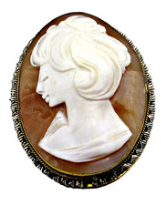Vintage Signed 800 Silver Filigree Cameo Brooch Pin Necklace Pendant picture