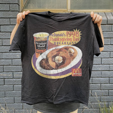 98 Thanksgiving Breakfast Vintage Washed Black T-Shirt picture