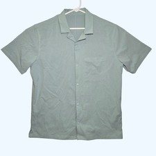Lululemon Airing Easy Camp Collar Shirt Short Sleeve Snap Sage Mens XL? READ picture