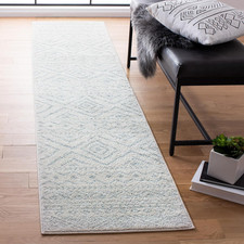 SAFAVIEH Tulum Collection Runner Rug - 2' X 15', Ivory & Light Grey, Moroccan Bo picture
