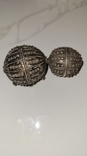 Large 50 grams Antique Handmade Old Silver Globe Beads from Yemen  Ethnic Bead C picture
