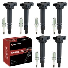 UF487 Ignition Coil Pack and Double Iridium Spark Plugs Set of 6 Compatible w... picture