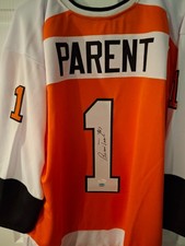BERNIE PARENT PHILADELPHIA FLYERS AUTO AUTHENTICATED JSA SO5995 BROAD ST BULLIES picture