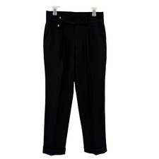 Nwt’s Marini Trousers Men's Sz 30 Pants Pleated Cuffed Side Waist Buckle Black picture