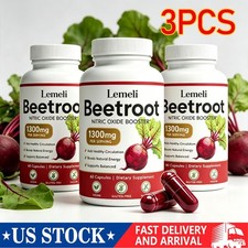 3x Lemeli Beetroot - 1300mg, Lemeli Beet Root Supplement 180 Capsules US HOT🔥 picture