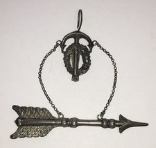 Antique Silver Chatelaine with Arrow Needle Case c 1843 in original case picture