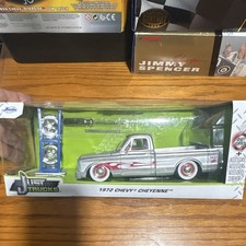 XRARE Just Trucks 1972 Silver Flames Chevy Cheyenne Hi-Lo Jada Diecast Truck picture