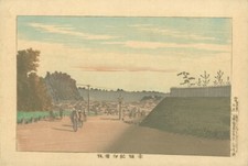 WB Kiyochika Japanese Woodblock Prints City Scenery Tokyo Akasaka 1880s picture
