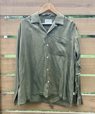 50s DaVinci California Olive Green Long Sleeve Rockabilly Shirt picture