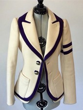 Balenciaga 2007 RunwayNicolas Ghesquière Wool Blazer, cream/purple, 38, EUC picture