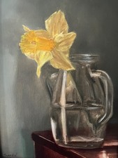 original American oil painting fine art  framed American still life flower picture