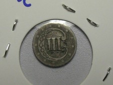 90% SILVER 1855 THREE CENT PIECE RARE OLD DATE U.S. COLLECTIBLE COIN LOT 212a picture