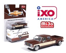 IXO Model 1979 Chevrolet Silverado C30 Crew Cab Dually Lowered Brown & Tan 1/64 picture