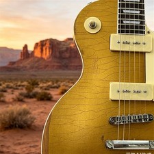 Custom Brand LP Heavy Relics Metallic Gold Finish Electric Guitar P90 Pickups picture