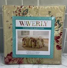 Waverly 2 Piece Ottoman Slipcover 100% Cotton Ballad Bouquet 2017 NOS picture