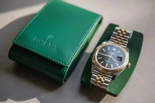 ROLEX Case Green Leather Protection Soft Watch Holder Travel Pouch （No watch） picture