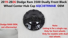 2019 -2026 Dodge Ram 3500 Dually Front Black Wheel Center Hub Cap 6QC38TRMAB picture