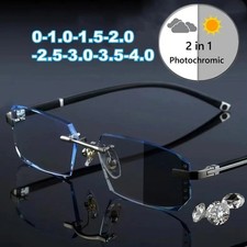 Photochromic Myopia Glasses Unisex Nearsighted Eyeglasses Anti Blue Light 0-4.0 picture