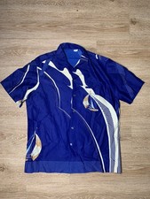 Vintage 60s Phoenix Bird Wave Hawaiian Aloha Shirt Mens Japanese Art Resortwear picture