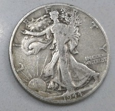 1944-D Walking Liberty Silver Half Dollar Circulated 50c US Mint Coin VG  picture
