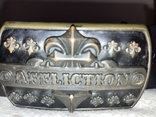 LEATHER AFFLICTION BELT -large -excellent condition  picture