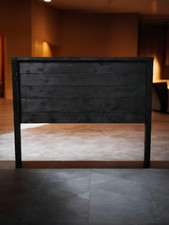 King Modern Black Handcrafted Solid Sturdy Wood Headboard Made In US HBKBL picture