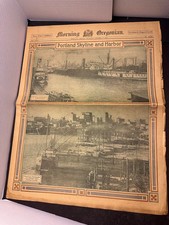 1925 Morning Oregonian New Year’s Edition Portland Skyline Harbor Newspaper picture
