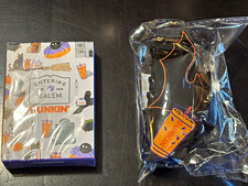 Dunkin' 2026 Entering Salem Halloween Set Cards/Hair clip Bat Coffee  Theme picture