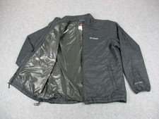 Columbia Jacket Mens Large Black Omni-Heat Insulated Full Zip Quilted Coat picture