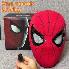 NEW Spider-Man Mask Moving Eyes Cosplay Prop Remote Control Ring Blink Eyes picture
